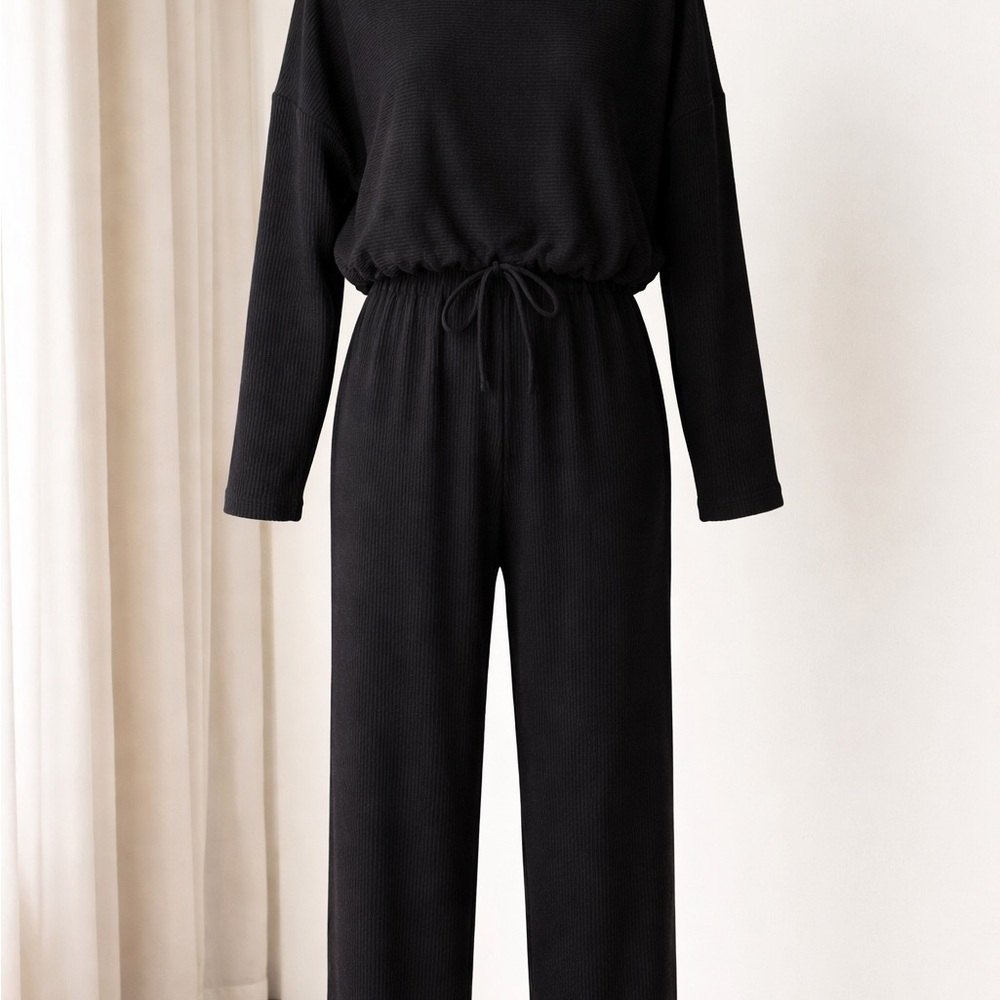Express Black Ribbed Knit Top with Pants